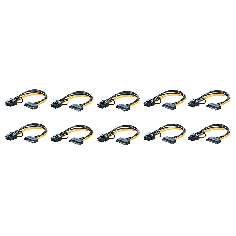 10 Pcs 15 Pin 15Pin SATA Male To ( 6+2 ) 8 Pin 8Pin Pcie Female Power Converter Cable
10 Pcs 15 Pin 15Pin SATA Male To ( 6+2 ) 8 Pin 8Pin Pcie Female Power Converter Cable