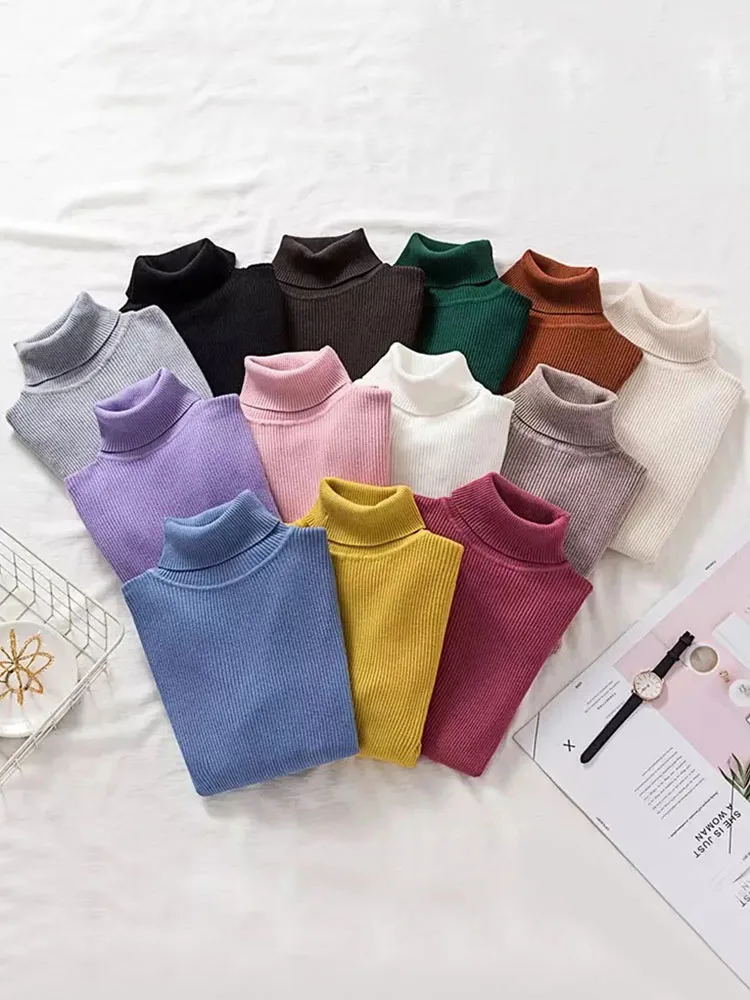 Turtleneck Women Pullover Sweater Spring Jumper Knitted Basic Top Fashion Autumn Long Sleeve Korean Ladies Clothes
Turtleneck Women Pullover Sweater Spring Jumper Knitted Basic Top Fashion Autumn Long Sleeve Korean Ladies Clothes