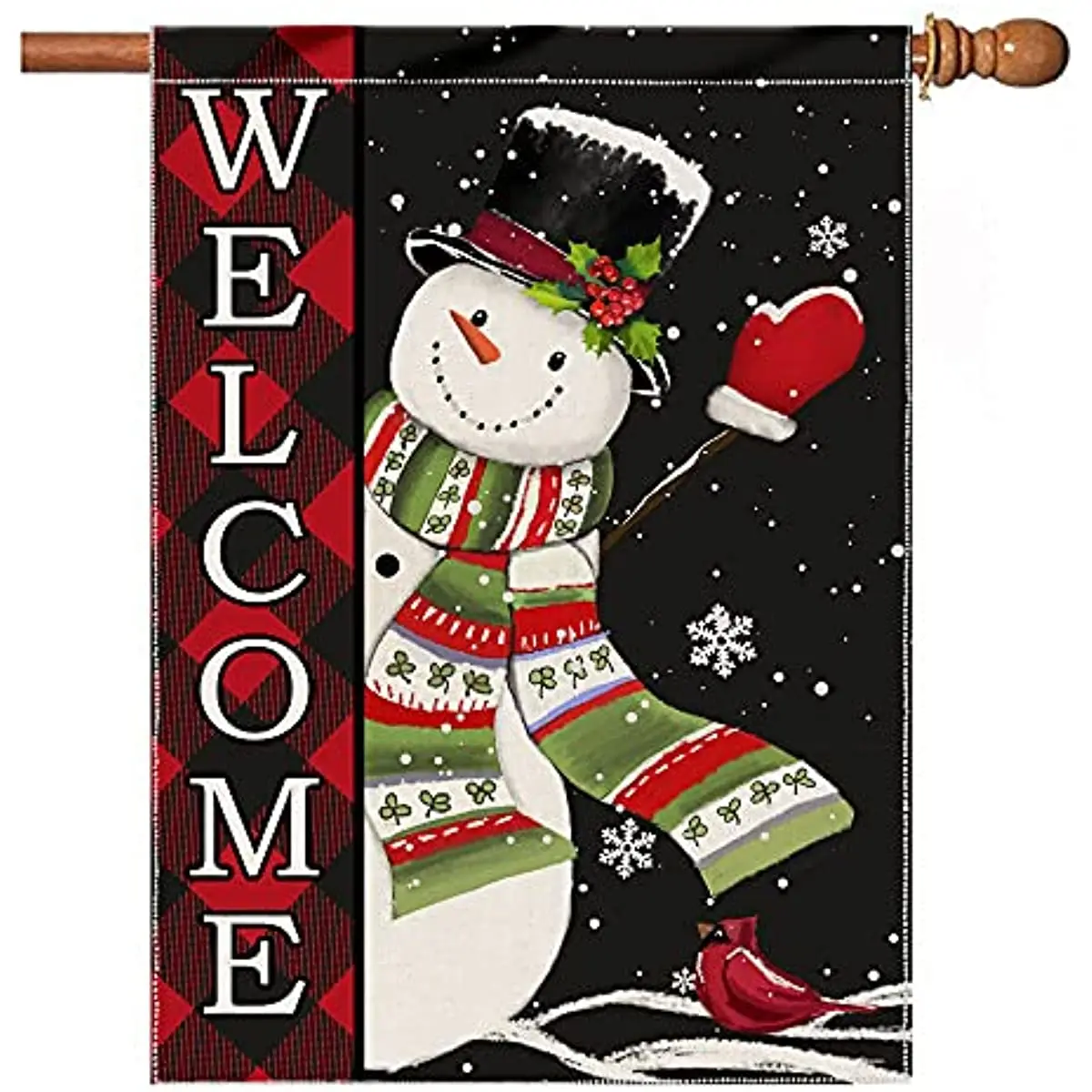 New Winter Snowman House Outdoor Holiday Seasonal Decorative Banner, Welcome Buffalo Plaid Christmas Decorations Snowflake
New Winter Snowman House Outdoor Holiday Seasonal Decorative Banner, Welcome Buffalo Plaid Christmas Decorations Snowflake