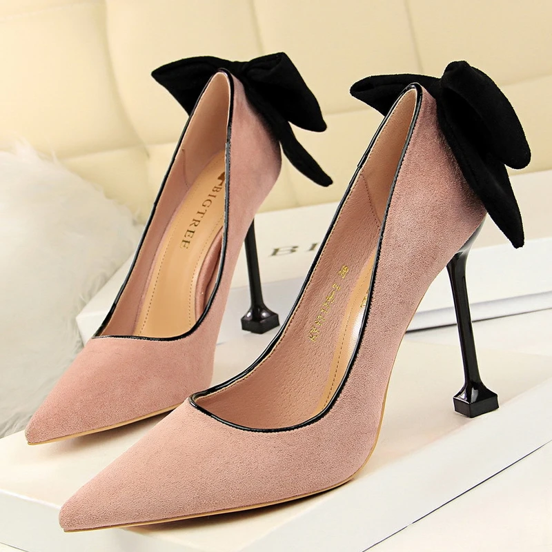 Shoes Bowknot Women Pumps Stiletto High Heels Suede Women Shoes Fashion Wedding Shoes Designer New Pointed Women Heels
Shoes Bowknot Women Pumps Stiletto High Heels Suede Women Shoes Fashion Wedding Shoes Designer New Pointed Women Heels