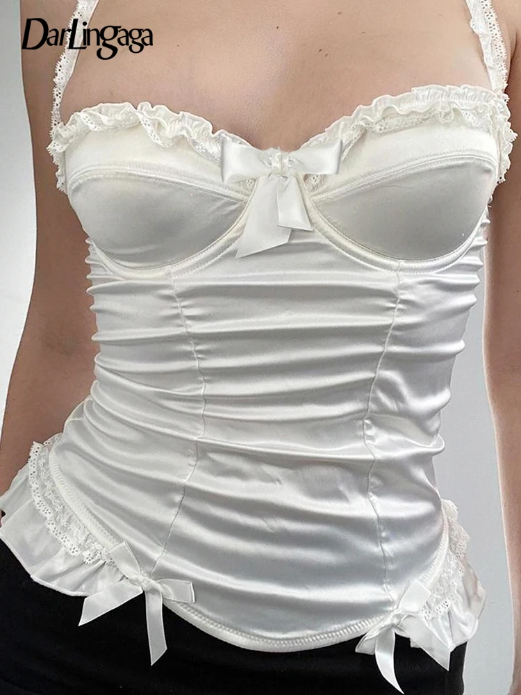 Darlingaga Fashion Chic Ruffles Patchwork White Corset Top Women Elegant Lace Trim Strap Summer Crop Tops Party Y2K Sexy Camis
Darlingaga Fashion Chic Ruffles Patchwork White Corset Top Women Elegant Lace Trim Strap Summer Crop Tops Party Y2K Sexy Camis