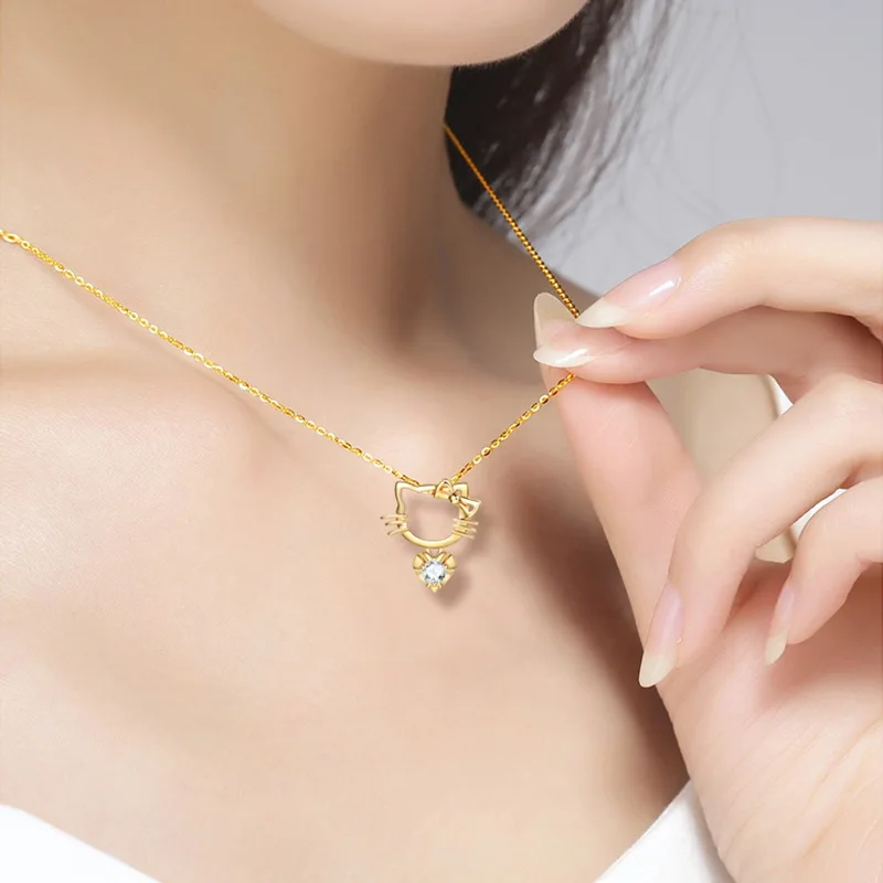 Sanrio New S925 Silver Necklace Female Fashion Cartoon Hello Kitty Collarbone Chain Hot Selling Zircon Pendant Birthday Gift
Sanrio New S925 Silver Necklace Female Fashion Cartoon Hello Kitty Collarbone Chain Hot Selling Zircon Pendant Birthday Gift