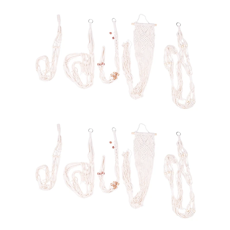 10-Pack Macrame Plant Hangers, Different Tiers, Handmade Cotton Rope Hanging Planters Set Flower Pots Holder Stand
10-Pack Macrame Plant Hangers, Different Tiers, Handmade Cotton Rope Hanging Planters Set Flower Pots Holder Stand