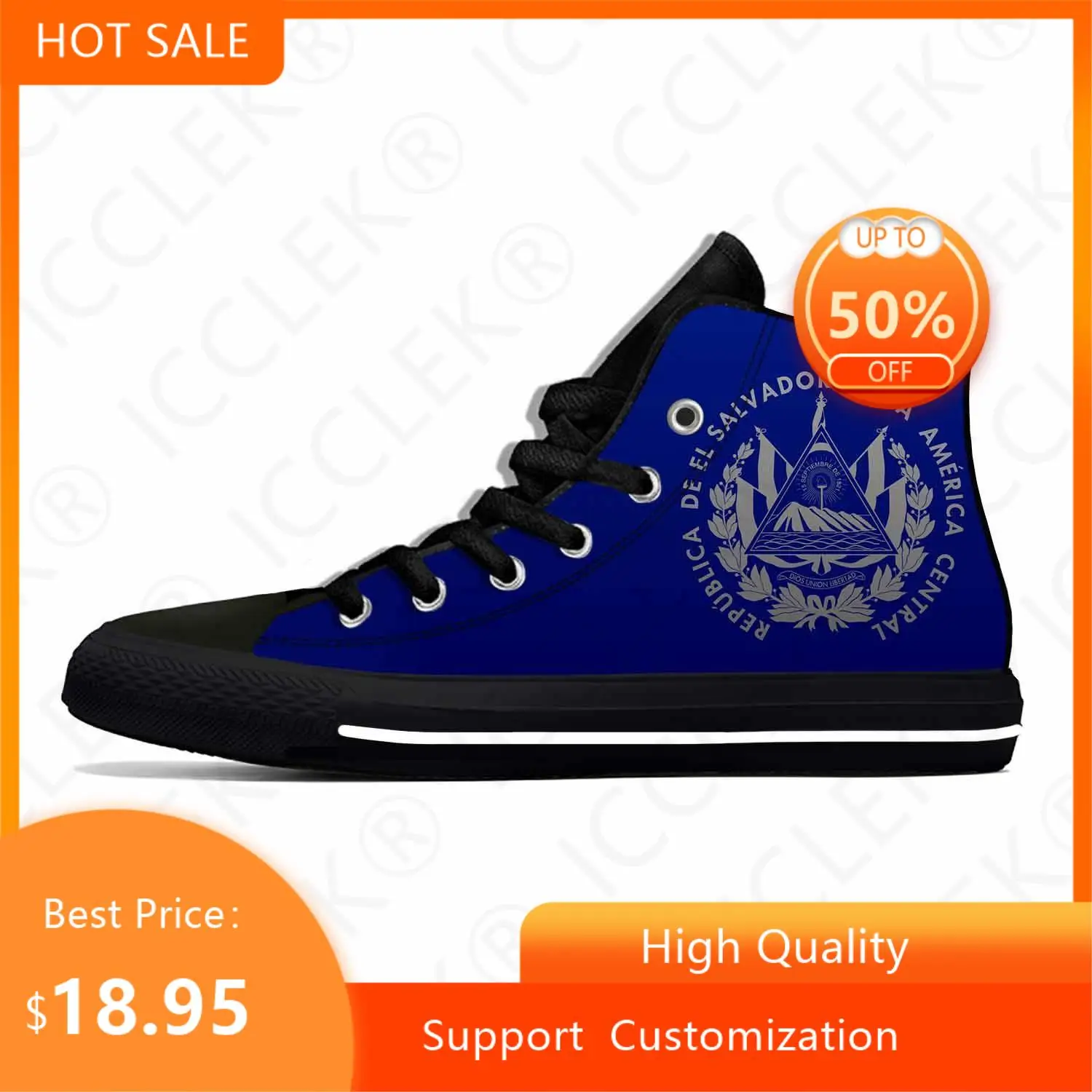 El Salvador Salvadoran Flag Patriotic Pride Funny Casual Cloth Shoes High Top Lightweight Breathable 3D Print Men Women Sneakers
El Salvador Salvadoran Flag Patriotic Pride Funny Casual Cloth Shoes High Top Lightweight Breathable 3D Print Men Women Sneakers