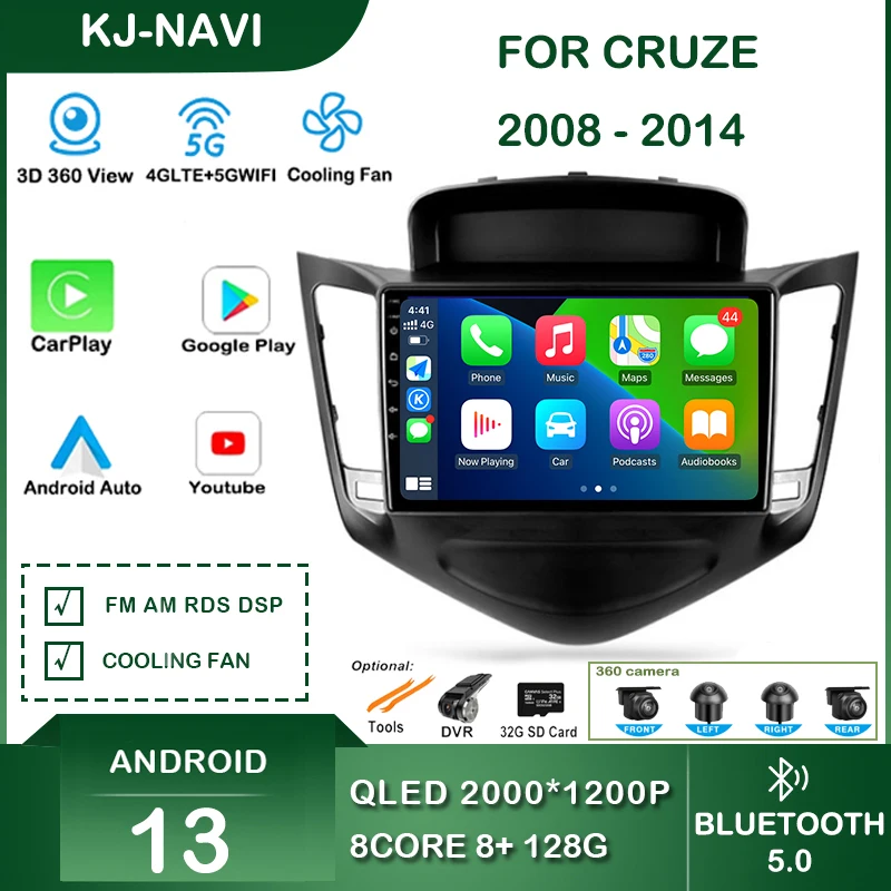 Apple Carplay Wireless Car Radio Stereo For Chevrolet Cruze J300 2008 - 2014 Bluetooth Multimedia Android Auto Player Navigation
Apple Carplay Wireless Car Radio Stereo For Chevrolet Cruze J300 2008 - 2014 Bluetooth Multimedia Android Auto Player Navigation