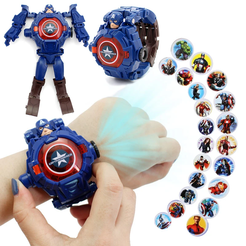 Часы наручные Disney Проекционные цифровые часы с героями Marvel Мстители Капитан