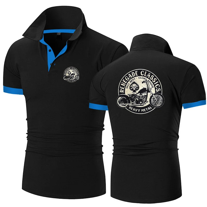 2023 New Polo Shirt Men Summer Vintage Glory Bounds Motorcycle USA Printing Stritching Shorts Sleeve Business Clothes Tee Polos
2023 New Polo Shirt Men Summer Vintage Glory Bounds Motorcycle USA Printing Stritching Shorts Sleeve Business Clothes Tee Polos