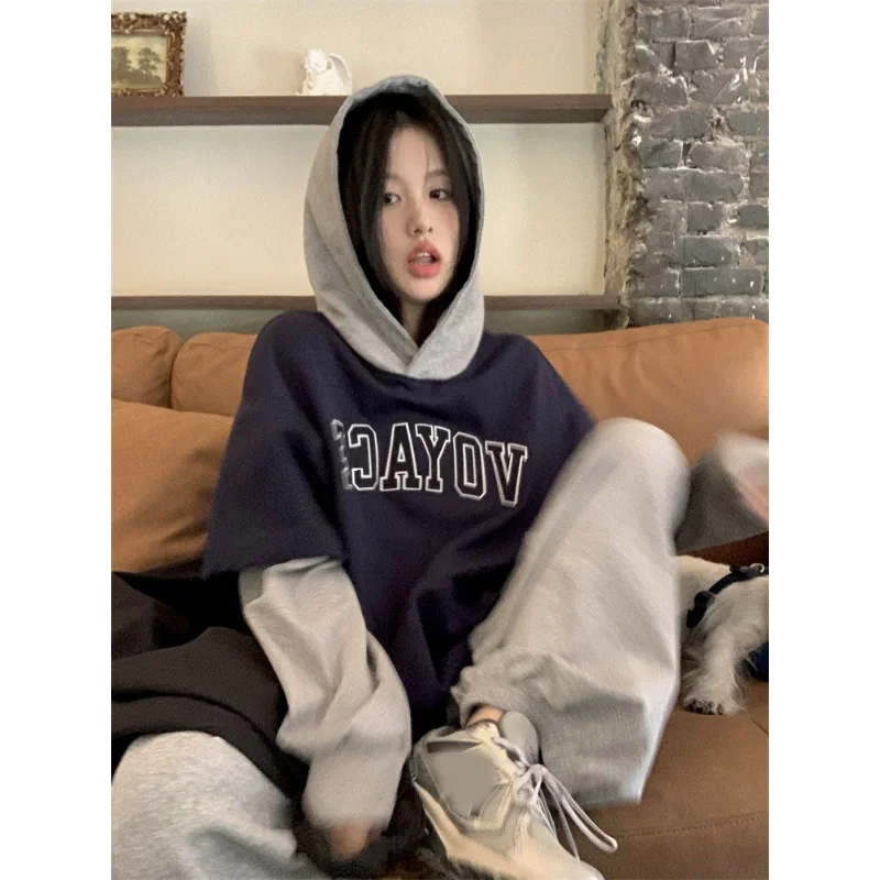 2022 Fake Two Pieces Patchwork Hoodies Women Japanese Sudaderas Letter Print Casual All Match Loose Harajuku Sweatshirt
2022 Fake Two Pieces Patchwork Hoodies Women Japanese Sudaderas Letter Print Casual All Match Loose Harajuku Sweatshirt