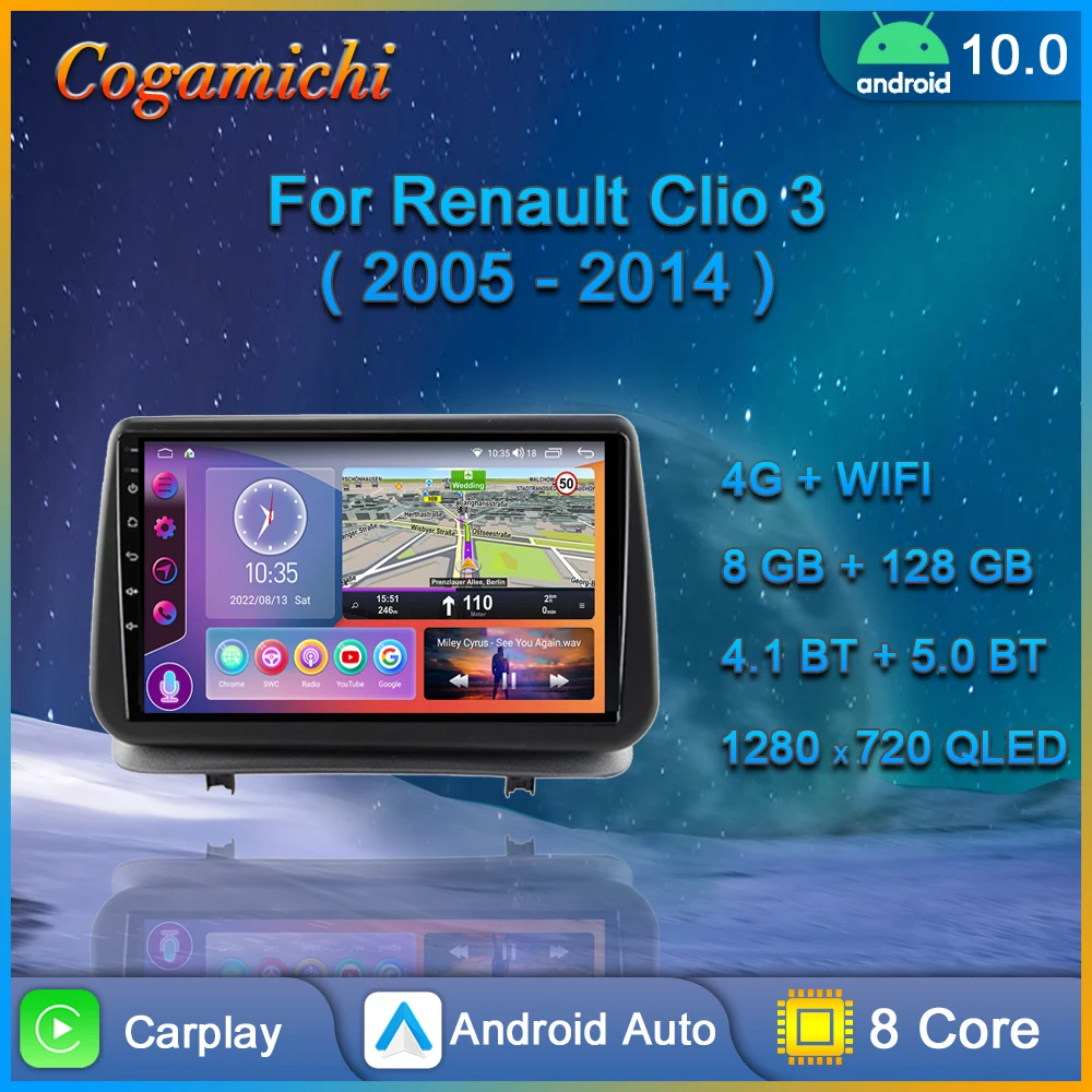 For Renault Clio 3 2005 - 2014 Android Car Radio Multimedia Video Player Carplay Navigation GPS QLED Touch Screen Auto Stereo
For Renault Clio 3 2005 - 2014 Android Car Radio Multimedia Video Player Carplay Navigation GPS QLED Touch Screen Auto Stereo