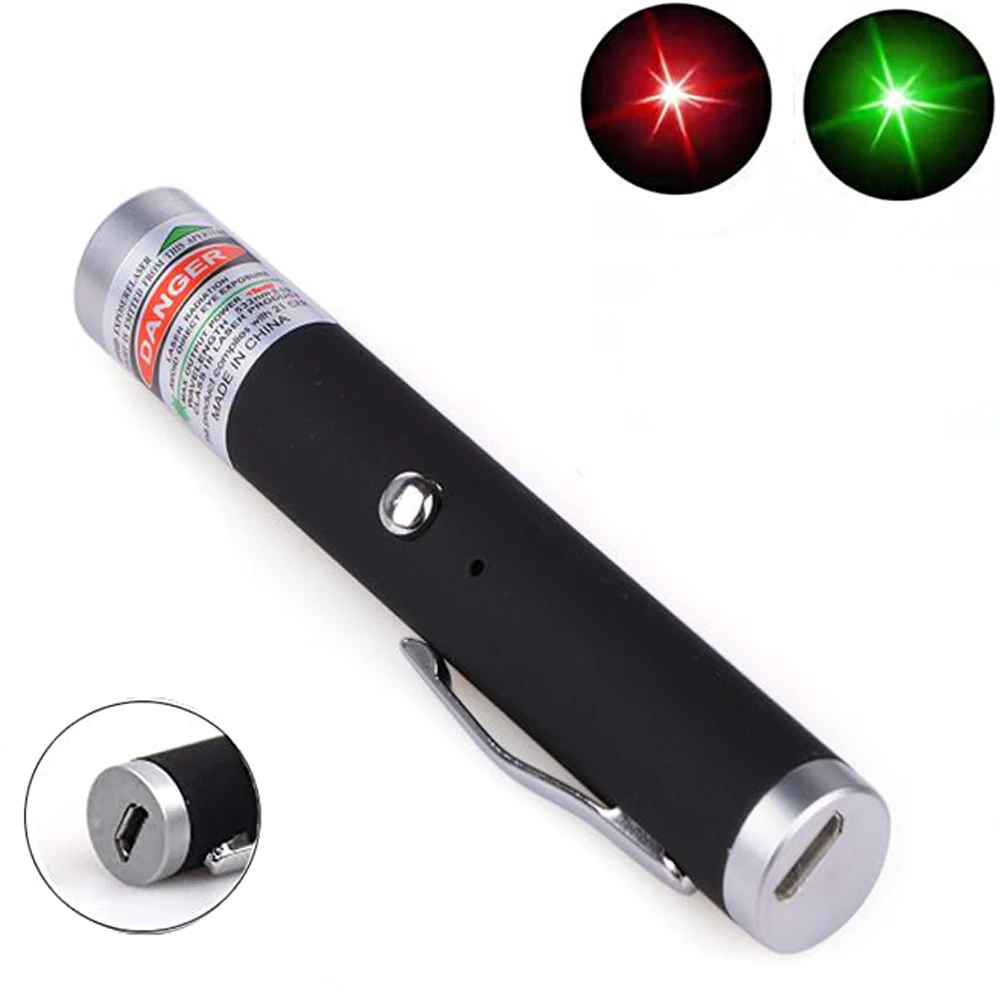 

High Powerful Green Laser Pointer- USB Continuous Line 711 5MW 532nm Red Dot Mini Laser Single Starry Red Combination