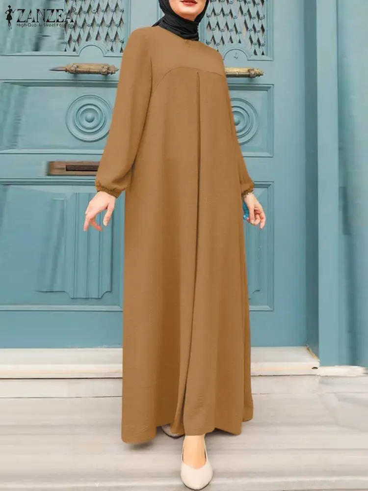 ZANZEA Women Spring Muslim Dress Kaftan Loose Solid Dress Morocco Long Maxi Dress Casual Crew Neck Abaya Hijab Robe Vestidos
ZANZEA Women Spring Muslim Dress Kaftan Loose Solid Dress Morocco Long Maxi Dress Casual Crew Neck Abaya Hijab Robe Vestidos