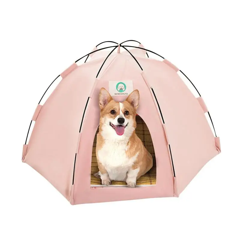 

Dog Camping Tent Breathable Puppy House Waterproof Polyester Cats Teepee Tent Kitten Summer Kennel Small Medium Pet Supplies