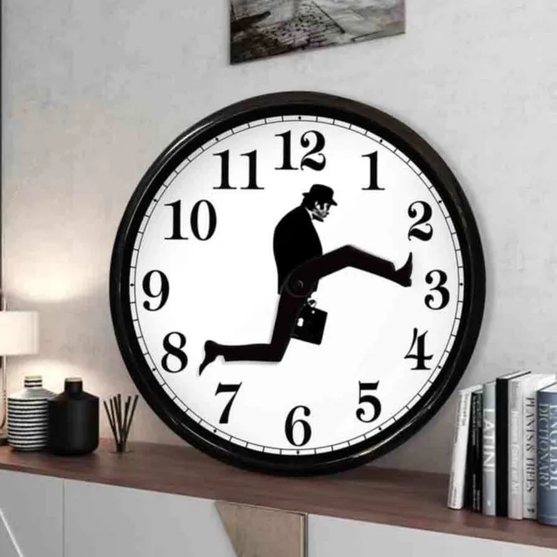 Ministry Of Silly Walks Clock Creative Walking Time Businessman Briefcase Glass Wall Round Clock Office Home Decoration
Ministry Of Silly Walks Clock Creative Walking Time Businessman Briefcase Glass Wall Round Clock Office Home Decoration