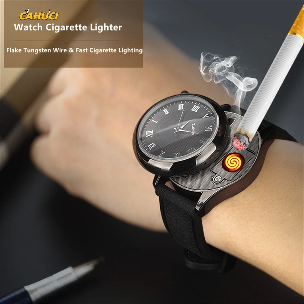 Real Watch Style Metal Coil Lighter Men's Watch Lighters Rechargable USB Cigarette lighter Outdoor Flameless Cigarette Accessory
Real Watch Style Metal Coil Lighter Men's Watch Lighters Rechargable USB Cigarette lighter Outdoor Flameless Cigarette Accessory