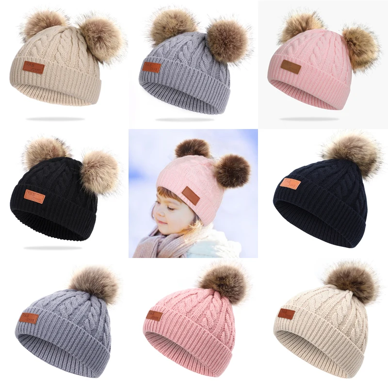 Новинка, Зимняя Теплая Шапка-бини с двумя помпонами для маленьких мальчиков и девочек, однотонная Шапка-бини для маленьких детей 
Новинка, Зимняя Теплая Шапка-бини с двумя помпонами для маленьких мальчиков и девочек, однотонная Шапка-бини для маленьких детей