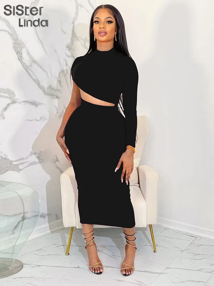 Sisterlinda Asymmetrical Hollow Maxi Dress Women Long Sleeve Cut Out Stretch Bodycon Robe Female Elegant Party Clubwear Vestidos
Sisterlinda Asymmetrical Hollow Maxi Dress Women Long Sleeve Cut Out Stretch Bodycon Robe Female Elegant Party Clubwear Vestidos