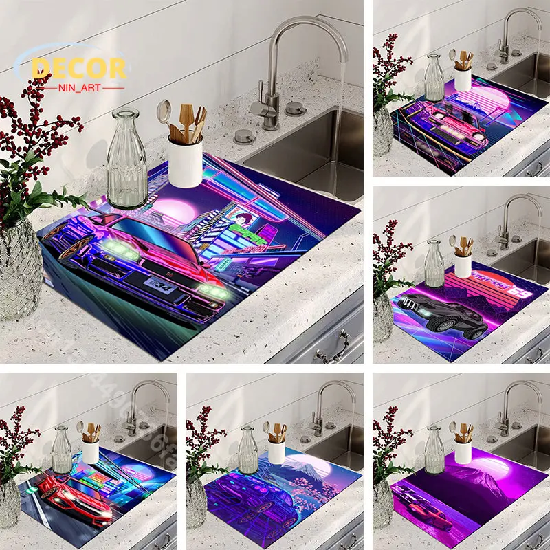 Tokyo Street Racing Neon Drain Pad Dish Drying Mat Kitchen Tableware Cup Draining Pads Silicone Super Absorbent Drainer Mats
Tokyo Street Racing Neon Drain Pad Dish Drying Mat Kitchen Tableware Cup Draining Pads Silicone Super Absorbent Drainer Mats