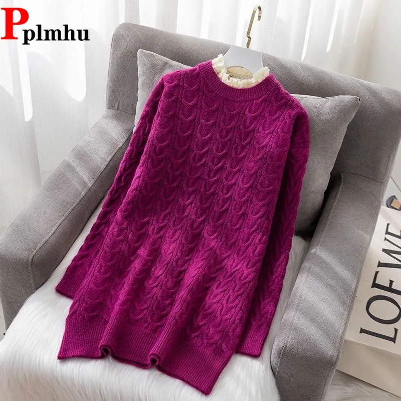 Korean Bottoming Pullover Knitwear JumperFall Winter Mid-length Sweater Women Casual Lace Collar 2023 Ribbed Long Knitted Tops
Korean Bottoming Pullover Knitwear JumperFall Winter Mid-length Sweater Women Casual Lace Collar 2023 Ribbed Long Knitted Tops