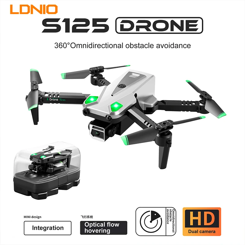 LDNIO S125 Mini Motor Drone 4K Camera Dron Optical Flow Localization Foldable Obstacle Avoidance Quadcopter Helicopter Kid Gift
LDNIO S125 Mini Motor Drone 4K Camera Dron Optical Flow Localization Foldable Obstacle Avoidance Quadcopter Helicopter Kid Gift