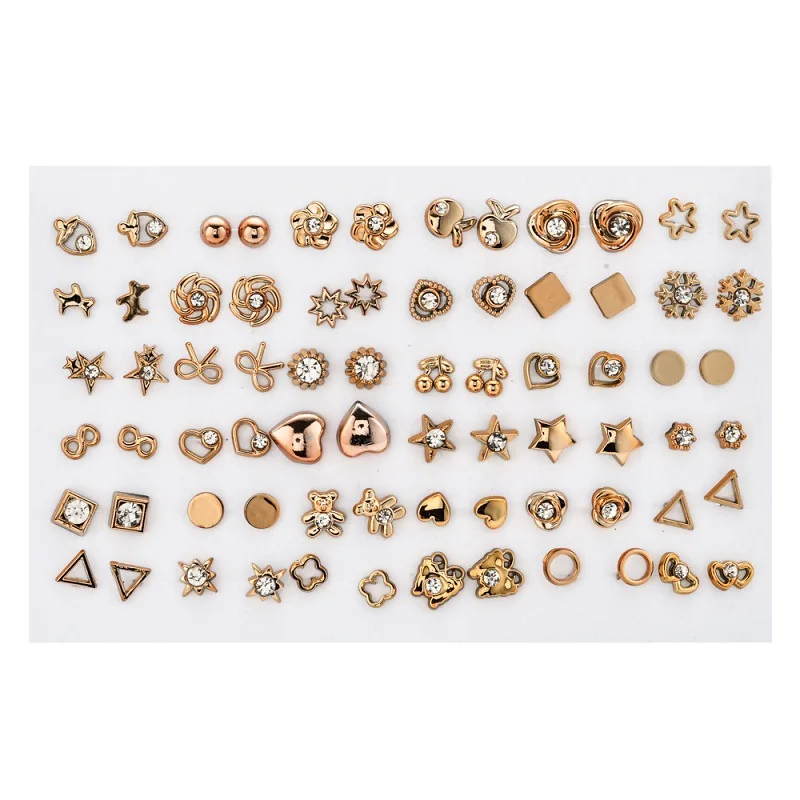 36/18pairs Random Earrings Mixed Styles Rhinestone Sun Flower Geometric Animal Plastic Stud Earrings Set For Women Jewelry
36/18pairs Random Earrings Mixed Styles Rhinestone Sun Flower Geometric Animal Plastic Stud Earrings Set For Women Jewelry