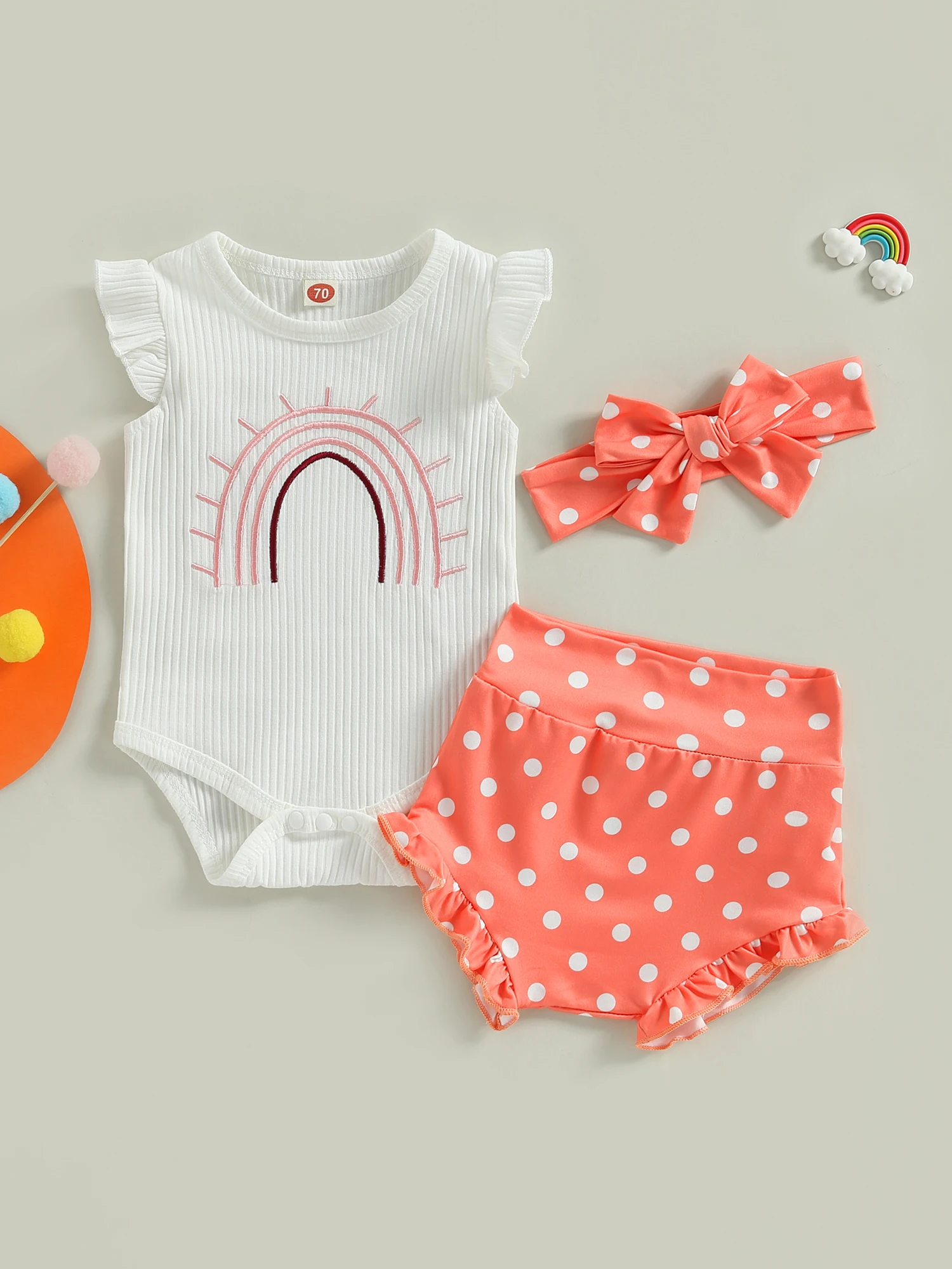 Красочный детский комбинезон для девочек, комплект из шаромеров в горошек и повязки на голову, без рукавов, с оборками и круглым вырезом
Красочный детский комбинезон для девочек, комплект из шаромеров в горошек и повязки на голову, без рукавов, с оборками и круглым вырезом