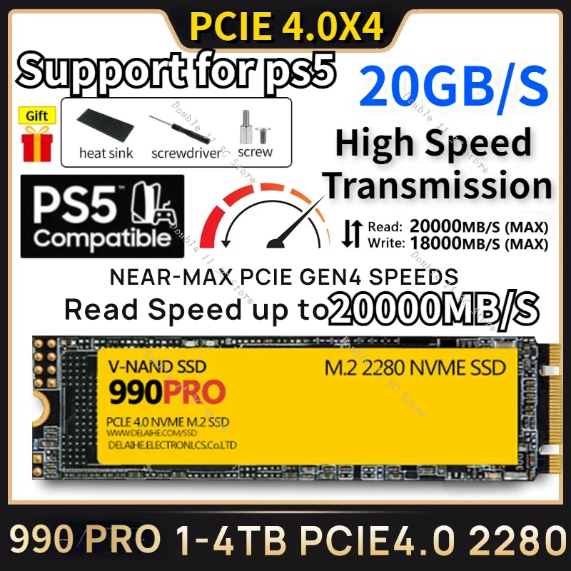 990 PRO SSD M.2 NVMe PCIe 4.0 Read Up to 20000MB/s 2280 SSD for Gaming Computer Laptop Mini PC Notebook Free Shipping
990 PRO SSD M.2 NVMe PCIe 4.0 Read Up to 20000MB/s 2280 SSD for Gaming Computer Laptop Mini PC Notebook Free Shipping