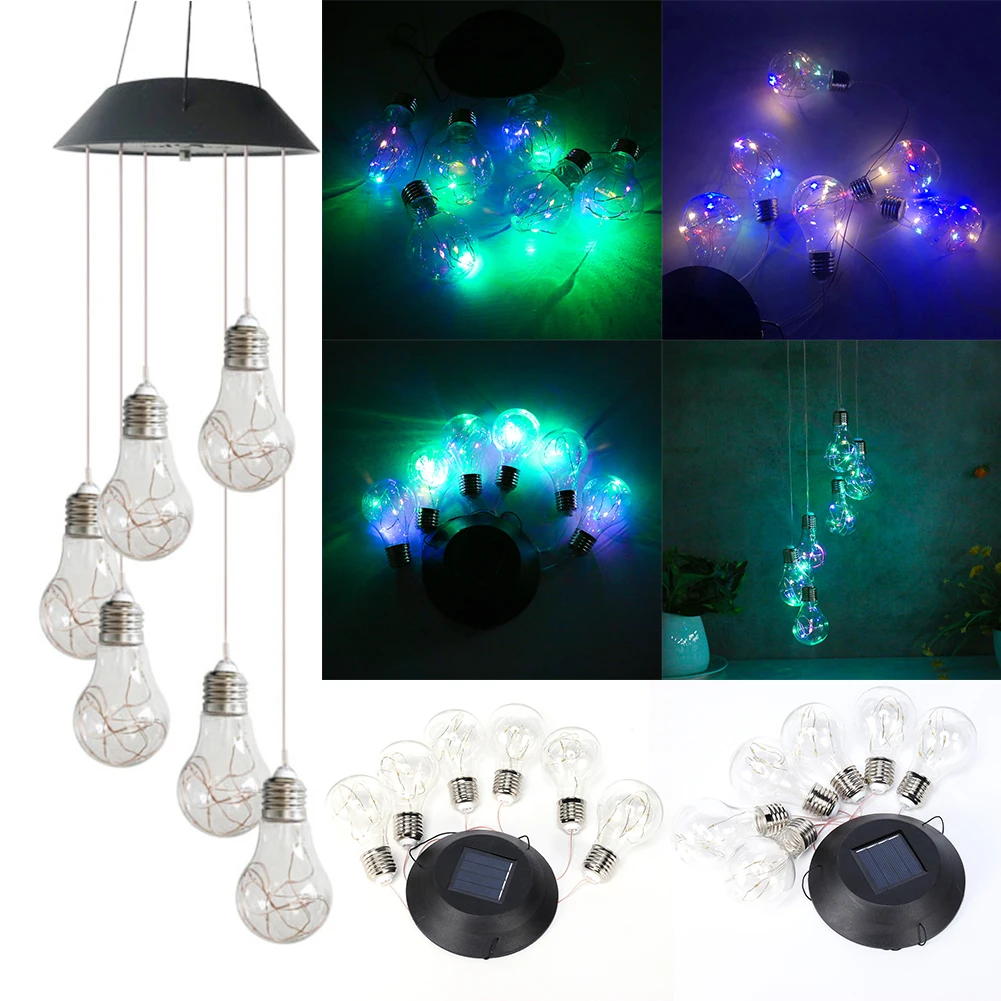 LED Solar Landscape Wind Chime Lamp with Hanging Bulb Shape Color Changing Chandelier for Garden Decoration Solar Light Ornament
LED Solar Landscape Wind Chime Lamp with Hanging Bulb Shape Color Changing Chandelier for Garden Decoration Solar Light Ornament