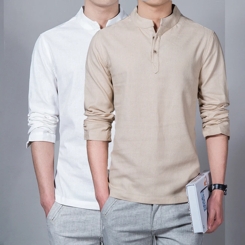 H288 Men's Clothing 2022 Men Spring Tops & Tees Male Fashion T-Shirts Stand Collar Long-sleeved Slim Base Shirt Homme Linen
H288 Men's Clothing 2022 Men Spring Tops & Tees Male Fashion T-Shirts Stand Collar Long-sleeved Slim Base Shirt Homme Linen