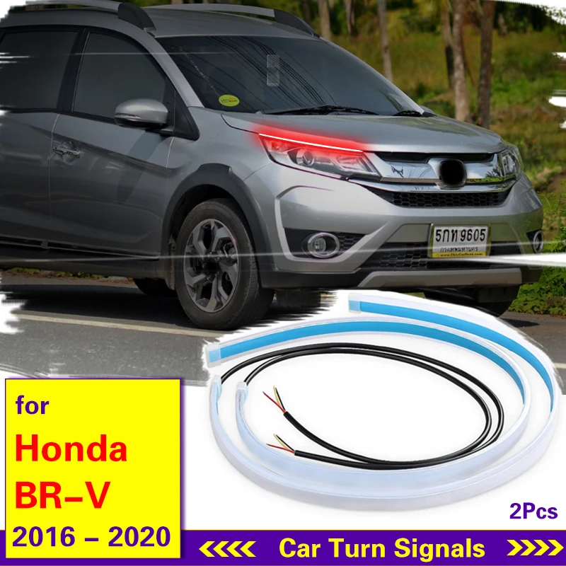 

Для Honda BR-V 2016-2020 Автомобильные дневные ходовые огни Гибкая водонепроницаемая полоса Автомобильные фары сигнал поворота стоп-сигналы 12 В