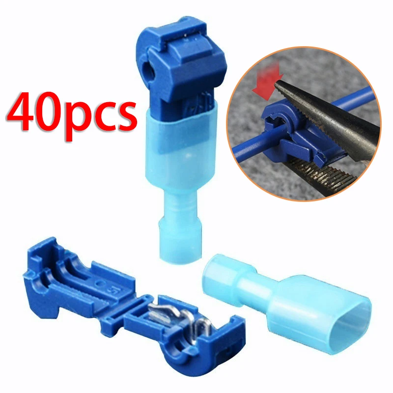 40Pcs 16-14AWG T-Taps Wire Terminal Crimp Connectors Splice Lock Quick Electrical Cable Electricity Parts Blue Home Appliances
40Pcs 16-14AWG T-Taps Wire Terminal Crimp Connectors Splice Lock Quick Electrical Cable Electricity Parts Blue Home Appliances
