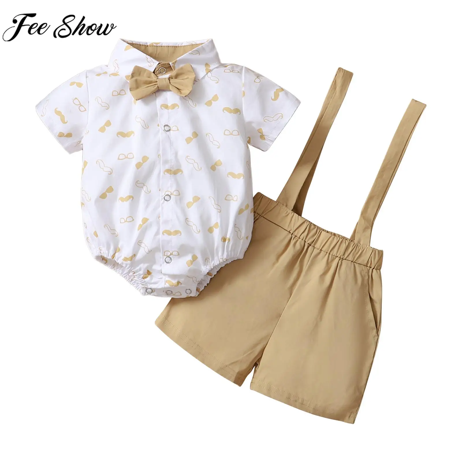 3-24M Boys Preppy Style Gentleman Suit Print Bow Tie Romper with Suspenders Shorts Sets for Christening Wedding Birthday Party
3-24M Boys Preppy Style Gentleman Suit Print Bow Tie Romper with Suspenders Shorts Sets for Christening Wedding Birthday Party