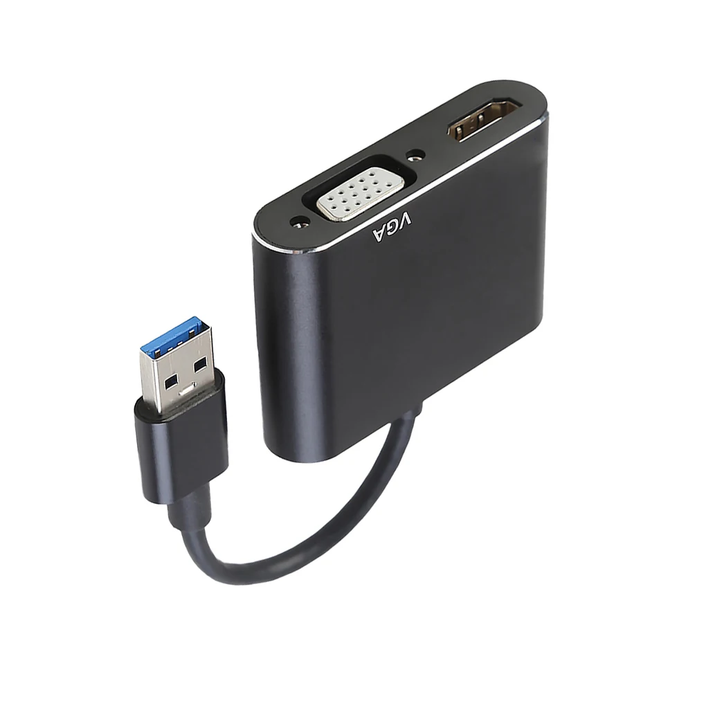 USB to VGA HD Adapter 1080P USB 3.0 Video Adapter Fast Transmission 2 Output Video Converter, Black
USB to VGA HD Adapter 1080P USB 3.0 Video Adapter Fast Transmission 2 Output Video Converter, Black