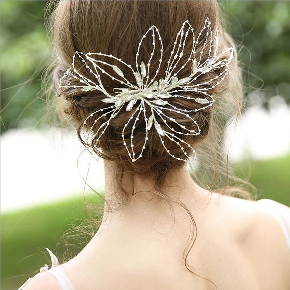 Hollow Leaf Style Wedding Hair Clip Silver Fascinator For Women Elegant Bridal Hair Pins Hair Decoration Adult Ceremony Party
Hollow Leaf Style Wedding Hair Clip Silver Fascinator For Women Elegant Bridal Hair Pins Hair Decoration Adult Ceremony Party