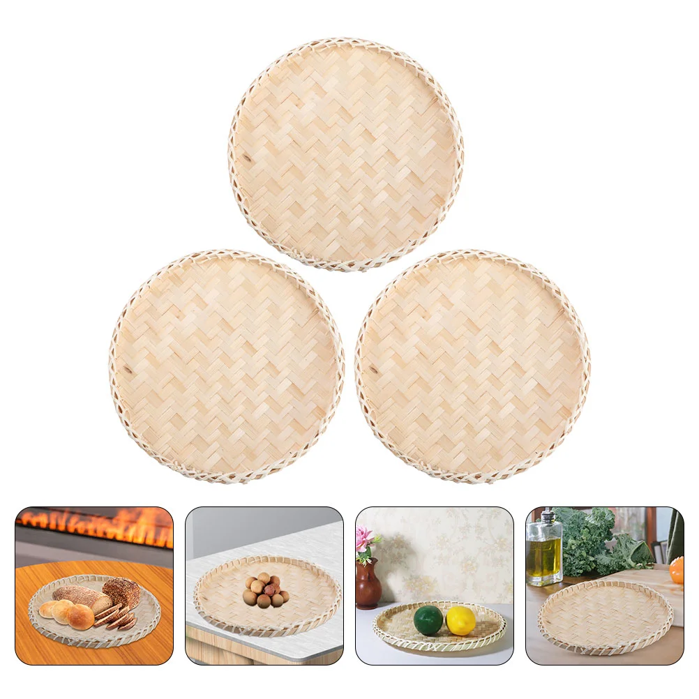 3 Pcs Bamboo Fruit Basket Delicate Wooden Tray Round Creative Vegetable Coffee Vegetables Baskets Woven Craft Food Wicker Bread
3 Pcs Bamboo Fruit Basket Delicate Wooden Tray Round Creative Vegetable Coffee Vegetables Baskets Woven Craft Food Wicker Bread