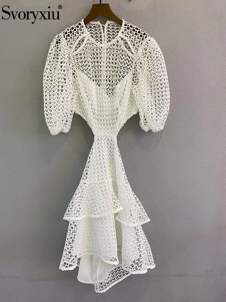 Svoryxiu Summer Fashion Vintege White Dress Women High Quality Lantern Sleeve Sexy Fishing Net Hollow out Slim Party Midi Dress
Svoryxiu Summer Fashion Vintege White Dress Women High Quality Lantern Sleeve Sexy Fishing Net Hollow out Slim Party Midi Dress