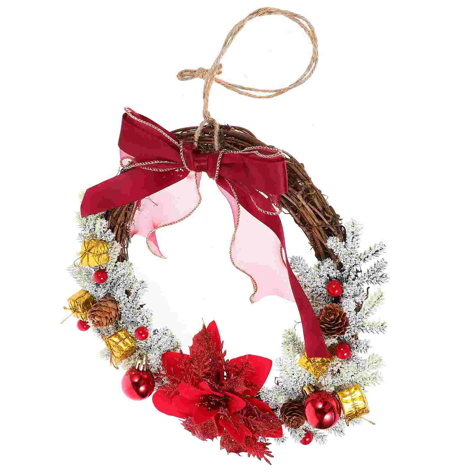 Christmas Front Door Wreath Hanging Ornament Xmas Party Artificial Wreath Ornament
Christmas Front Door Wreath Hanging Ornament Xmas Party Artificial Wreath Ornament