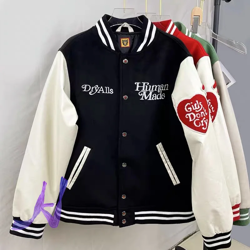 

Human Made Autumn Winter New Stitching Embroidered Jacket Retro Men's Loose Girls Don’t Cry Human Made Jacket