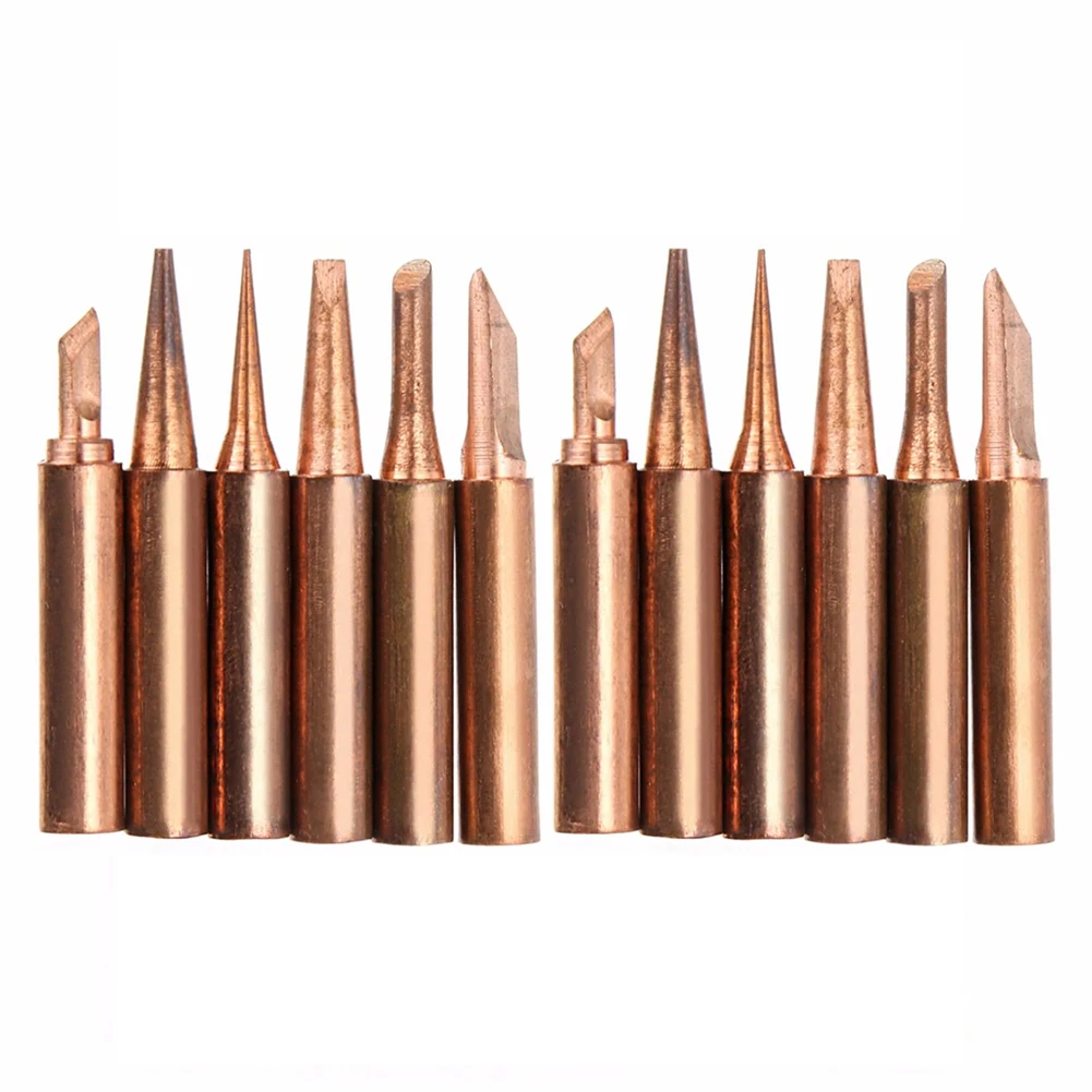 12pcs 900M-T Copper Soldering Iron Tips Lead-free Solder Tips Welding Head For 936 937 938 969 8586 852D Soldering Stations
12pcs 900M-T Copper Soldering Iron Tips Lead-free Solder Tips Welding Head For 936 937 938 969 8586 852D Soldering Stations