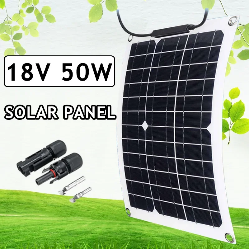 18V Flexible Solar Panel Kit Complete 50W Solar Power Plate DIY Solar Energy Cell for Household Photovoltaic System Home Use
18V Flexible Solar Panel Kit Complete 50W Solar Power Plate DIY Solar Energy Cell for Household Photovoltaic System Home Use