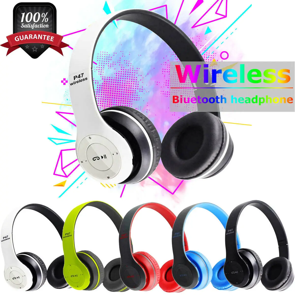 Беспроводные наушники P47, Bluetooth 5,0, складные наушники с басами, шлем, поддержка TF-карты, для телефонов IOS, Android, Xiaomi, Sumsamg, Huawei
Беспроводные наушники P47, Bluetooth 5,0, складные наушники с басами, шлем, поддержка TF-карты, для телефонов IOS, Android, Xiaomi, Sumsamg, Huawei
