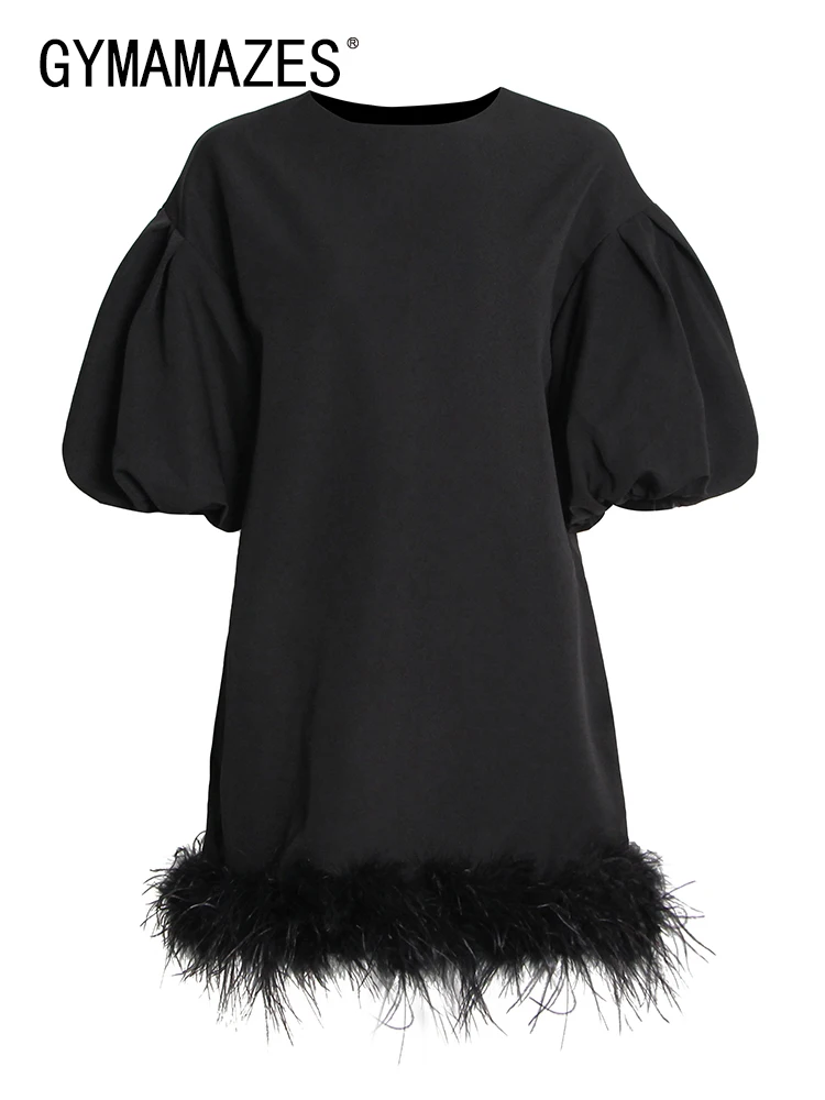 GYMAMAZES Casual Solid Patchwork Feather Hem Dress For Women O Neck Puff Sleeve Loose Oversized Dresses Female 2022 Clothing New
GYMAMAZES Casual Solid Patchwork Feather Hem Dress For Women O Neck Puff Sleeve Loose Oversized Dresses Female 2022 Clothing New