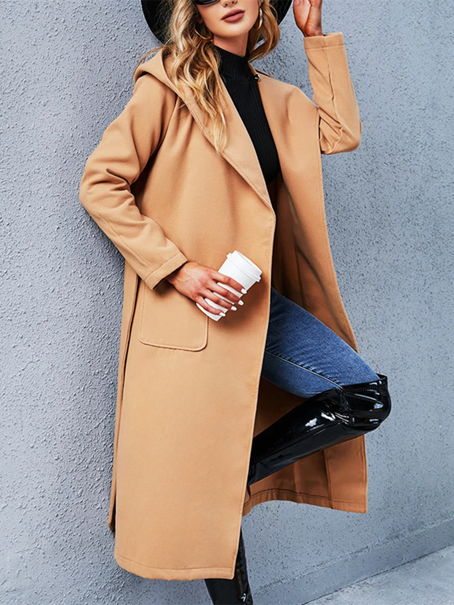 Mandylandy Women Winter Wool Long Hooded Jacket Trench Fashion Vintage Long Sleeve Lapel Collar Belt Coat Overcoat
Mandylandy Women Winter Wool Long Hooded Jacket Trench Fashion Vintage Long Sleeve Lapel Collar Belt Coat Overcoat