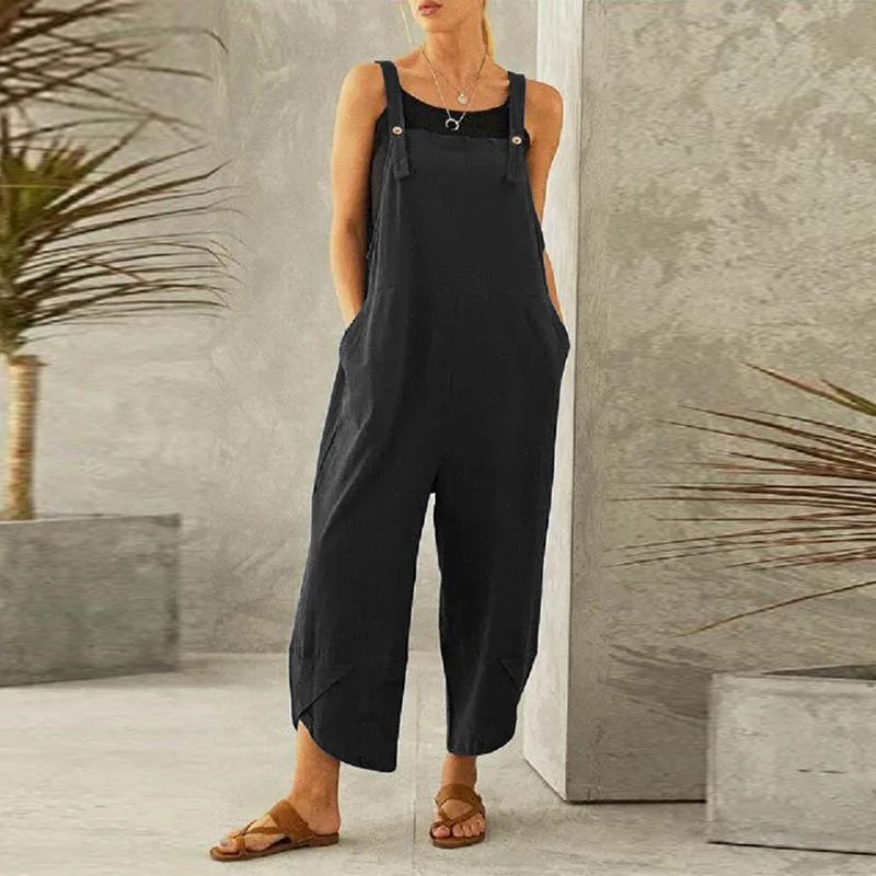 Women Solid Loose Dungarees Rompers Jumpsuit Summer Wide Leg Pants Overalls Sleeveless Casual Pocket Overalls Playsuits Oversize
Women Solid Loose Dungarees Rompers Jumpsuit Summer Wide Leg Pants Overalls Sleeveless Casual Pocket Overalls Playsuits Oversize