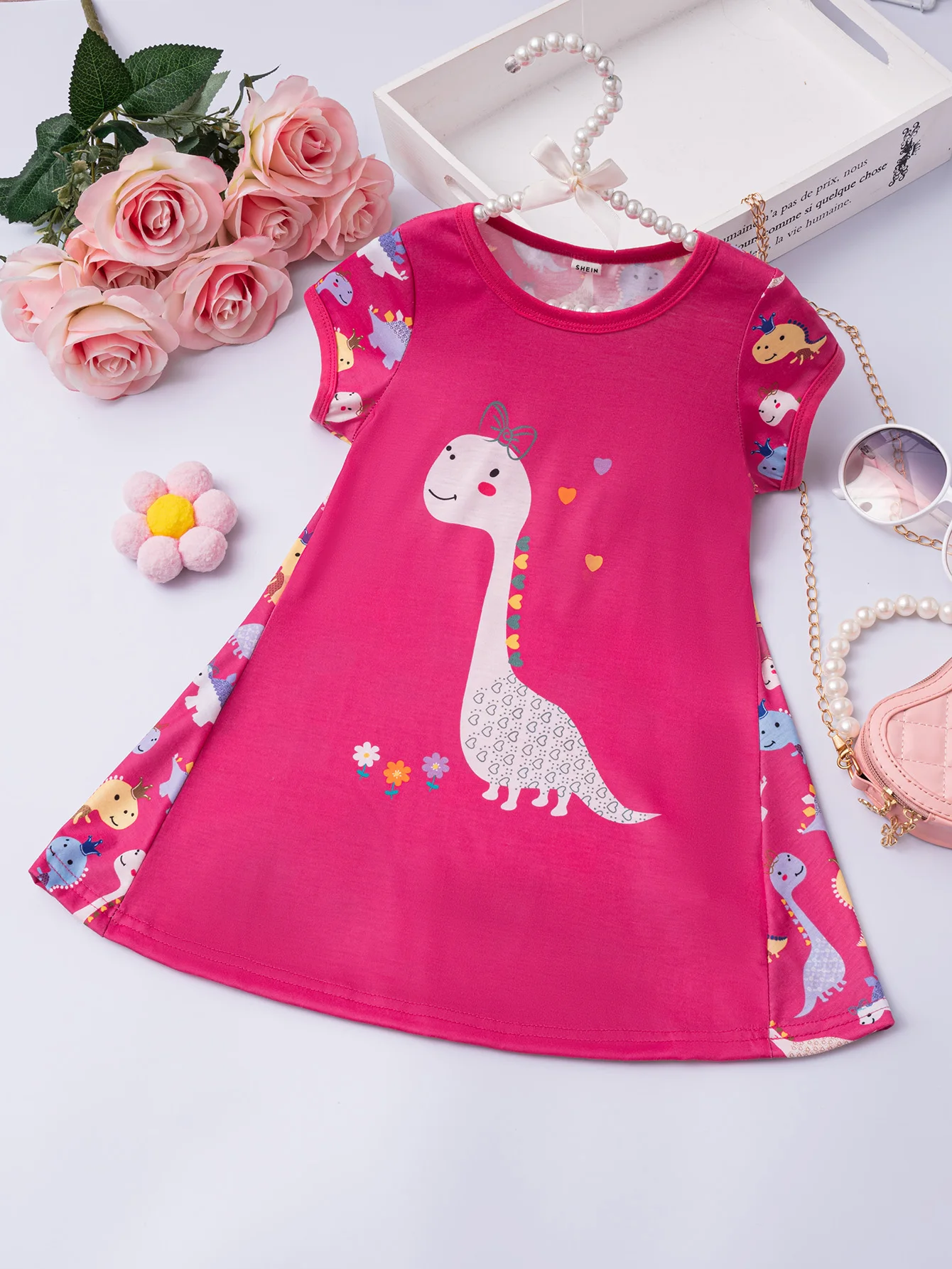 Girls' Clothing Dress Round Neck Short Sleeve Dress Dinosaur Theme Print Dress Girls' Cute Dress 4-7Y
Girls' Clothing Dress Round Neck Short Sleeve Dress Dinosaur Theme Print Dress Girls' Cute Dress 4-7Y