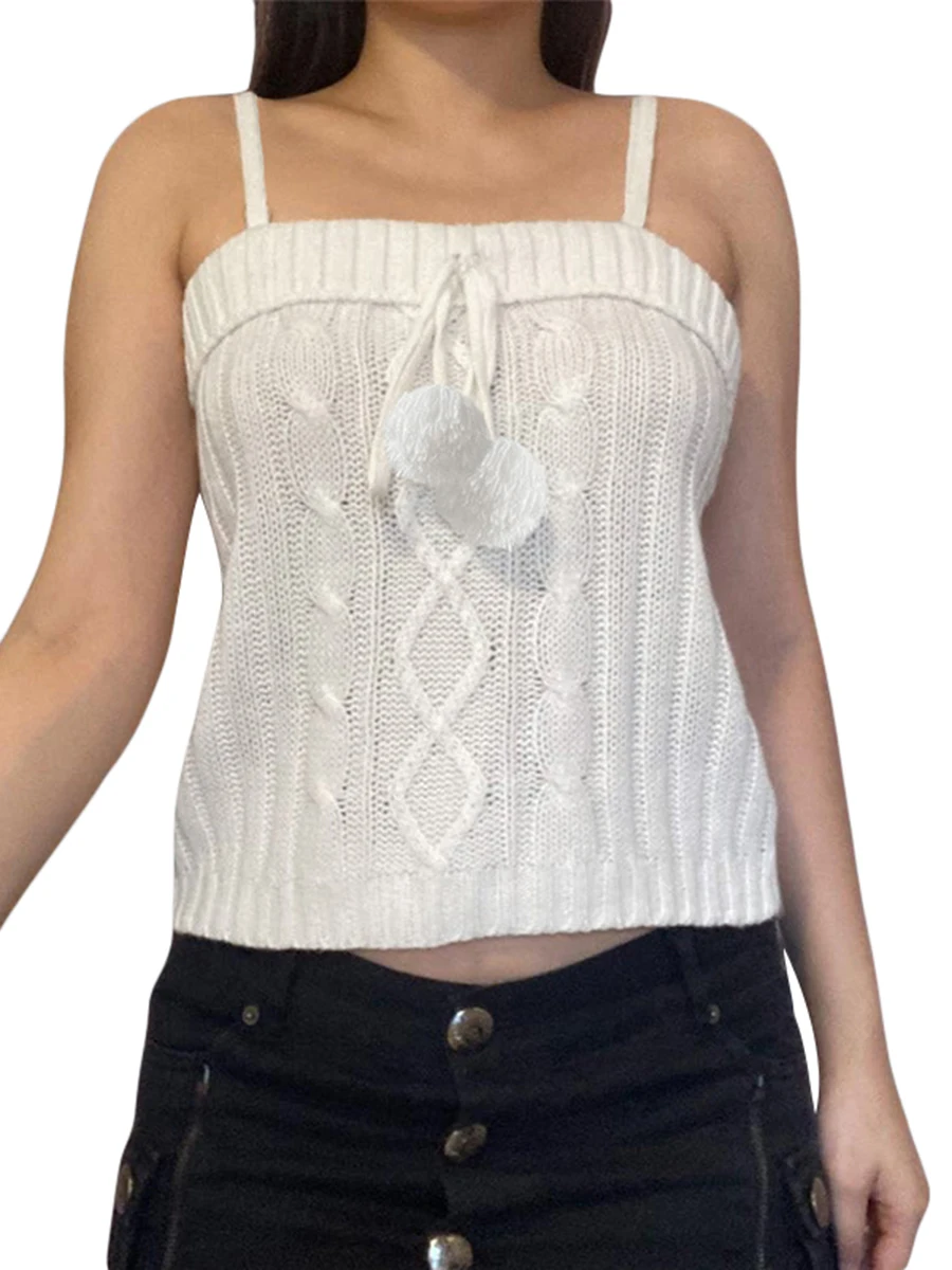 Women Knit Camisole Spaghetti Straps Lacing Solid Slim Fit Fall Winter Tops for Daily Party
Women Knit Camisole Spaghetti Straps Lacing Solid Slim Fit Fall Winter Tops for Daily Party