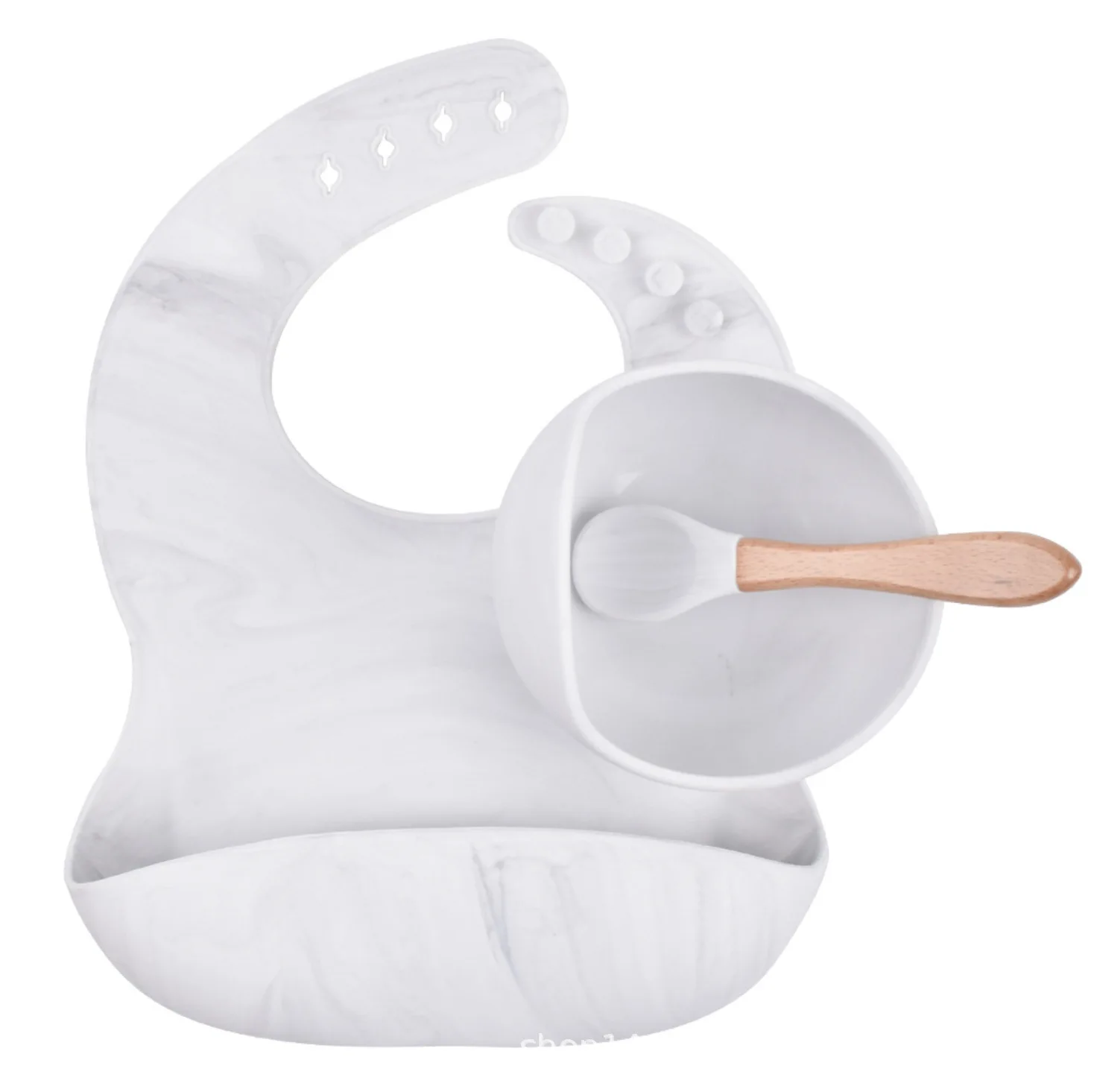 Edible silica gel baby feeding tableware for children, bib for baby to eat, saliva towel with handle, spoon, suction cup and bow
Edible silica gel baby feeding tableware for children, bib for baby to eat, saliva towel with handle, spoon, suction cup and bow
