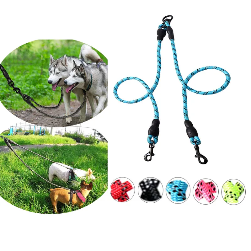Two Dog Leash Reflective Strong Nylon Pets Dual Leash 360° Tangle Free 2 Leashes Rope For Double Dog Collar Harness Walking
Two Dog Leash Reflective Strong Nylon Pets Dual Leash 360° Tangle Free 2 Leashes Rope For Double Dog Collar Harness Walking