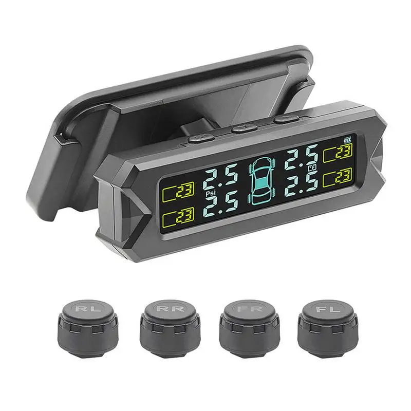 Universal TPMS Wireless Tire Pressure Monitoring System Solar Power Clock LCD Display 4 External Sensor Tire Pressure Sensors
Universal TPMS Wireless Tire Pressure Monitoring System Solar Power Clock LCD Display 4 External Sensor Tire Pressure Sensors