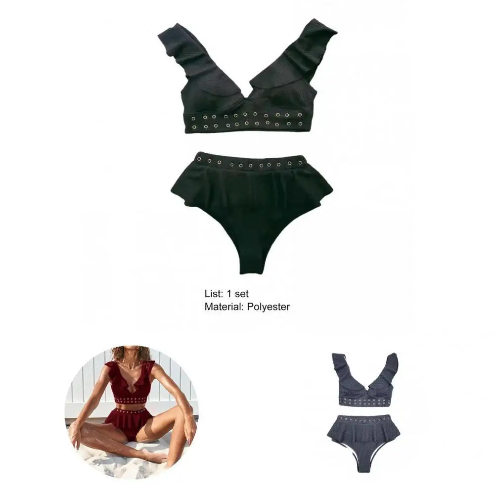 Ruffle 2 Pcs/Set Chic Soft Summer Lady Bikini Sleeveless Bikini Set Wireless for Spa
Ruffle 2 Pcs/Set Chic Soft Summer Lady Bikini Sleeveless Bikini Set Wireless for Spa