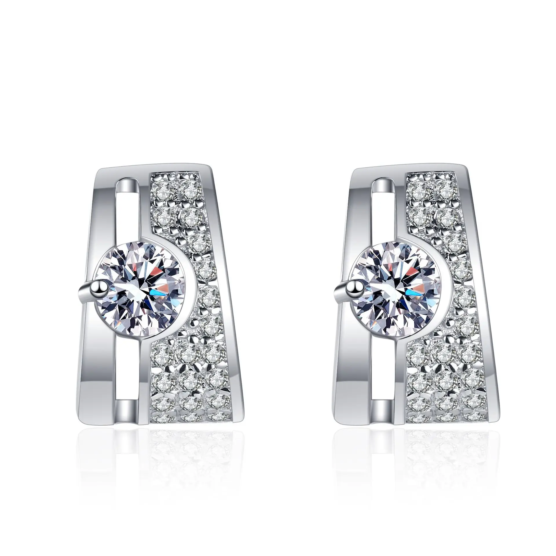 Aisne 0.6 ct Real VVS D Color Moissanite Stud Earrings For Women Top Quality 100% 925 Sterling Silver Sparkling Wedding Jewelry
Aisne 0.6 ct Real VVS D Color Moissanite Stud Earrings For Women Top Quality 100% 925 Sterling Silver Sparkling Wedding Jewelry